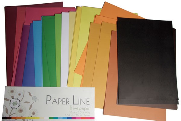 Rivepapir 35x50cm 90g 100stk 20 ass farver