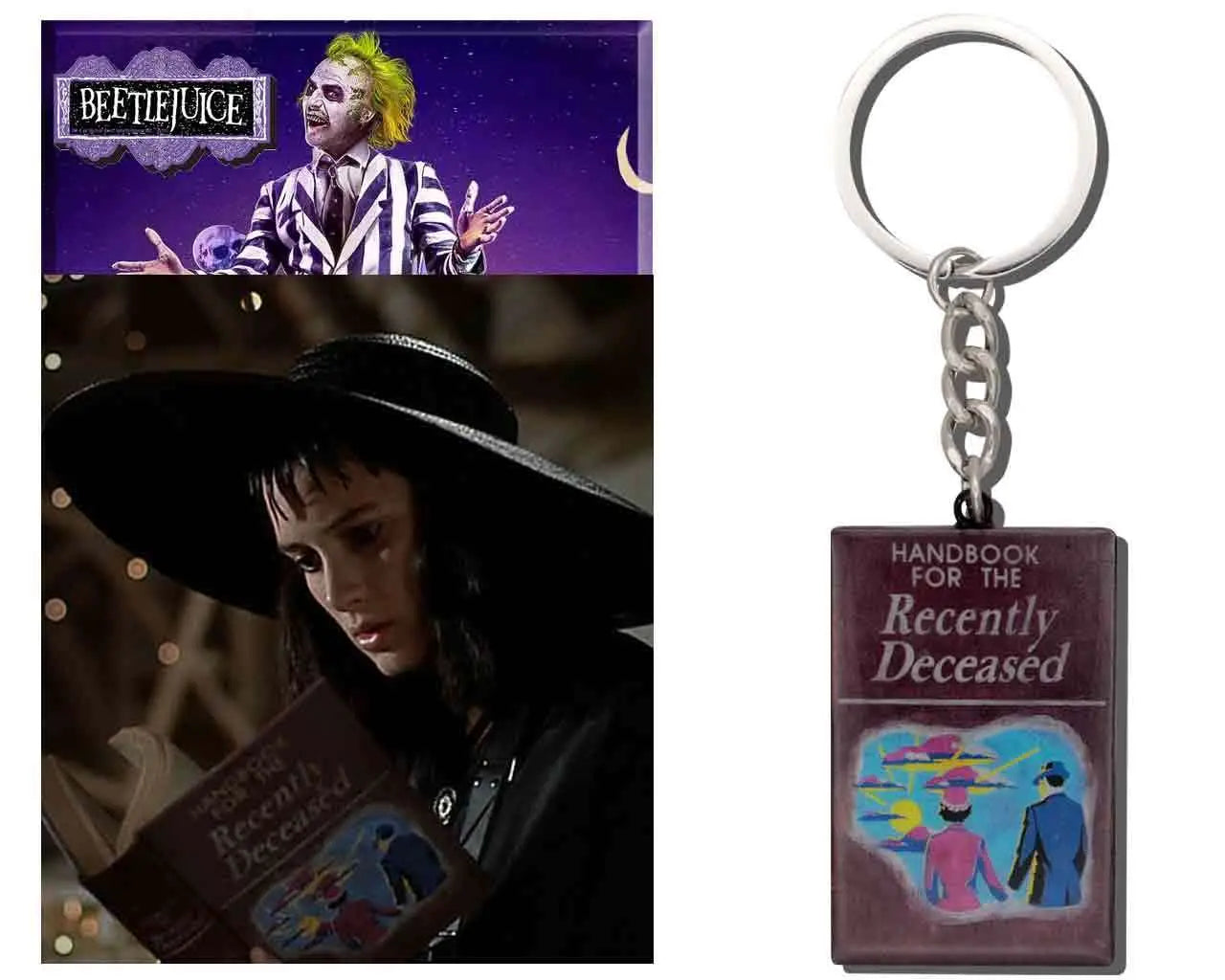 BEETLEJUICE - HANDBOOK OF THE RECENTLY DECEASED - METAL KEYRING