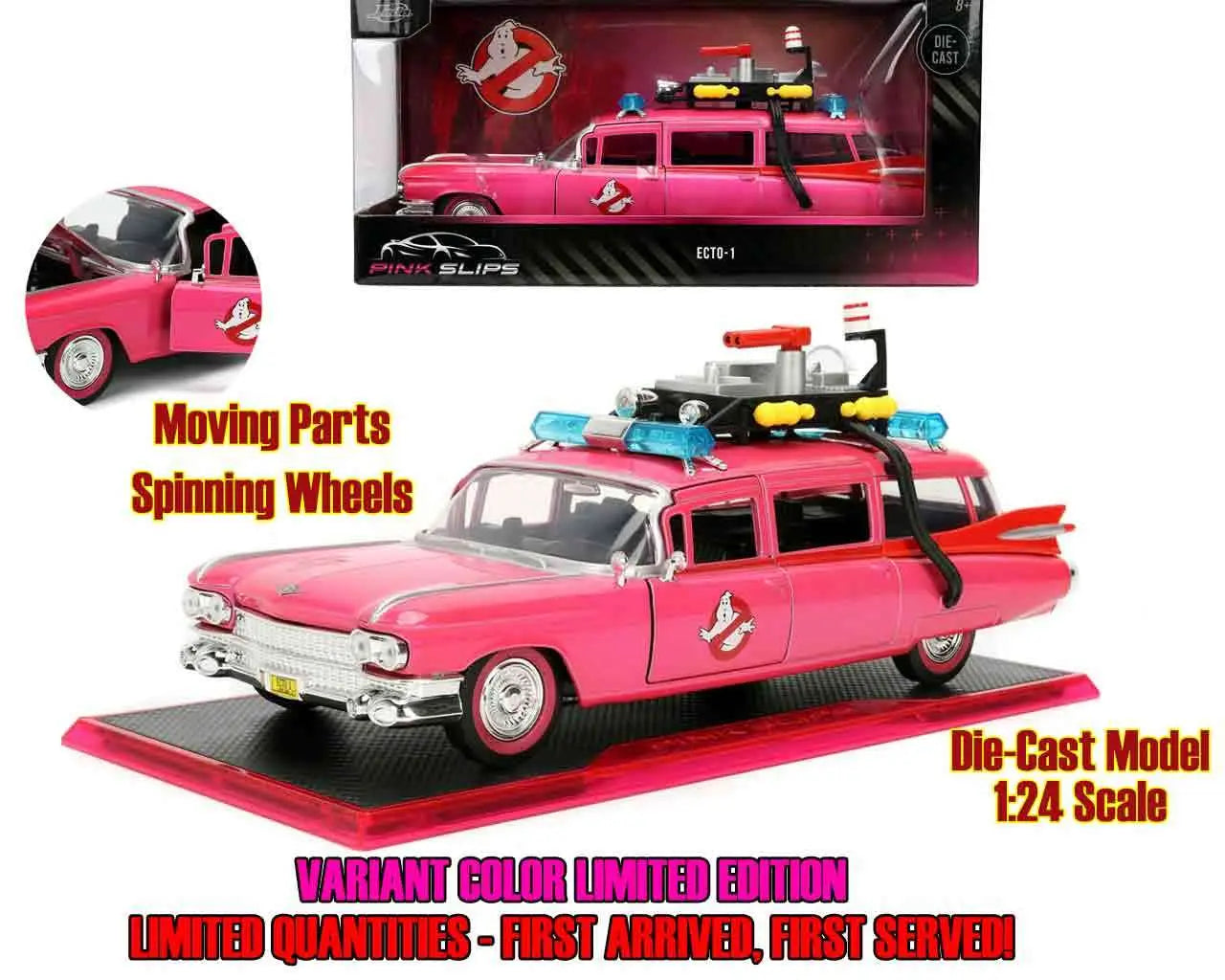 GHOSTBUSTERS - ECTO-1 PINK VARIANT - LIMITED EDITION - 1:24 DIE-CAST MODEL