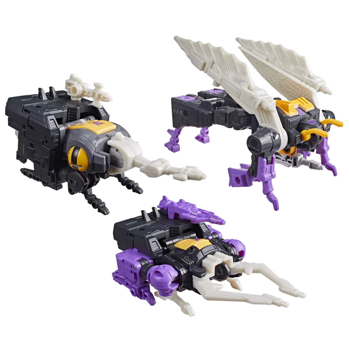 TRANSFORMERS THE MOVIE MTMTE INSECTICONS BOMBSHELL SHRAPNEL AND KICKBACK ACTION FIGURES