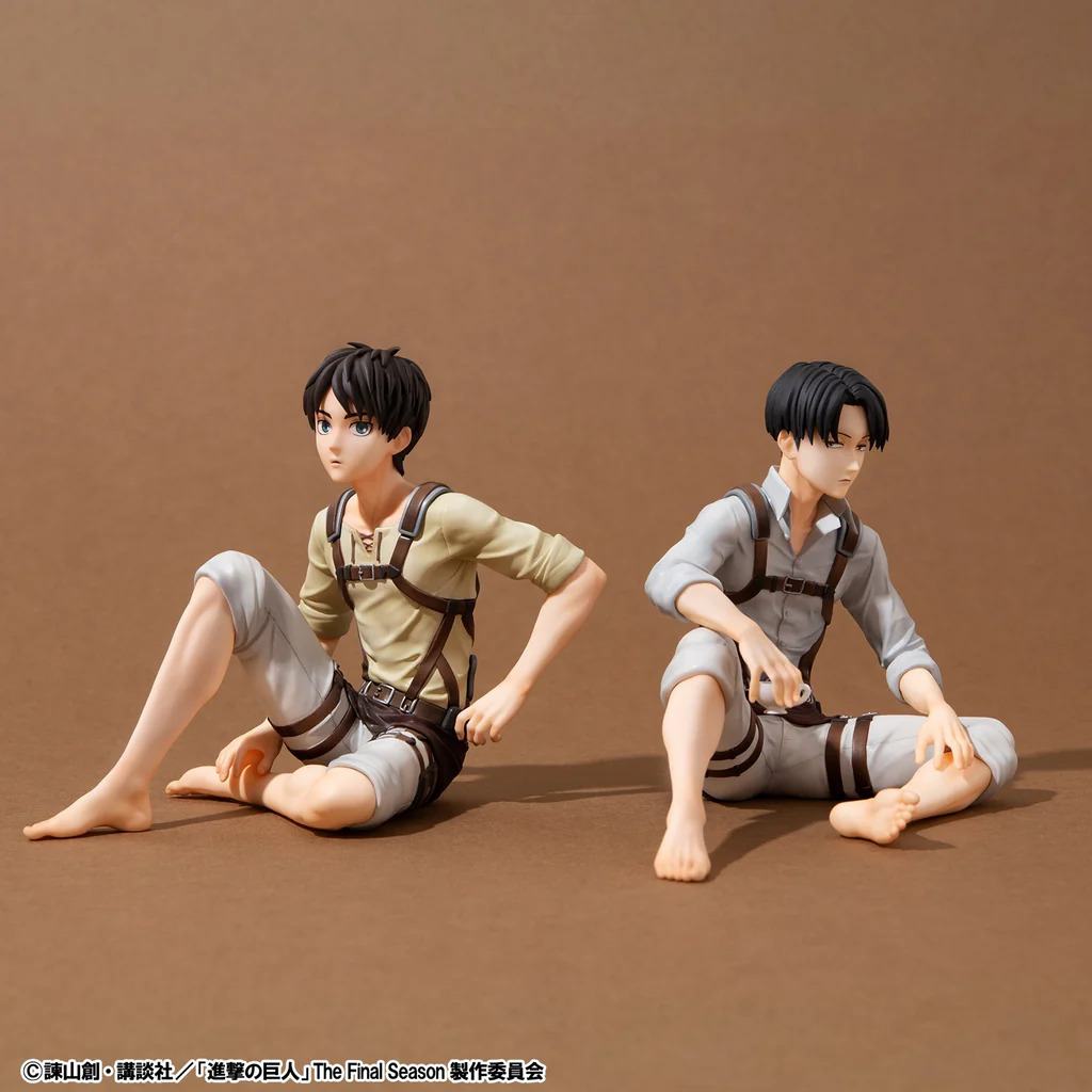 ATTACK ON TITAN PALM SIZE EREN & SQUAD CAPTAIN LEVI G.E.M. STATUE SET
