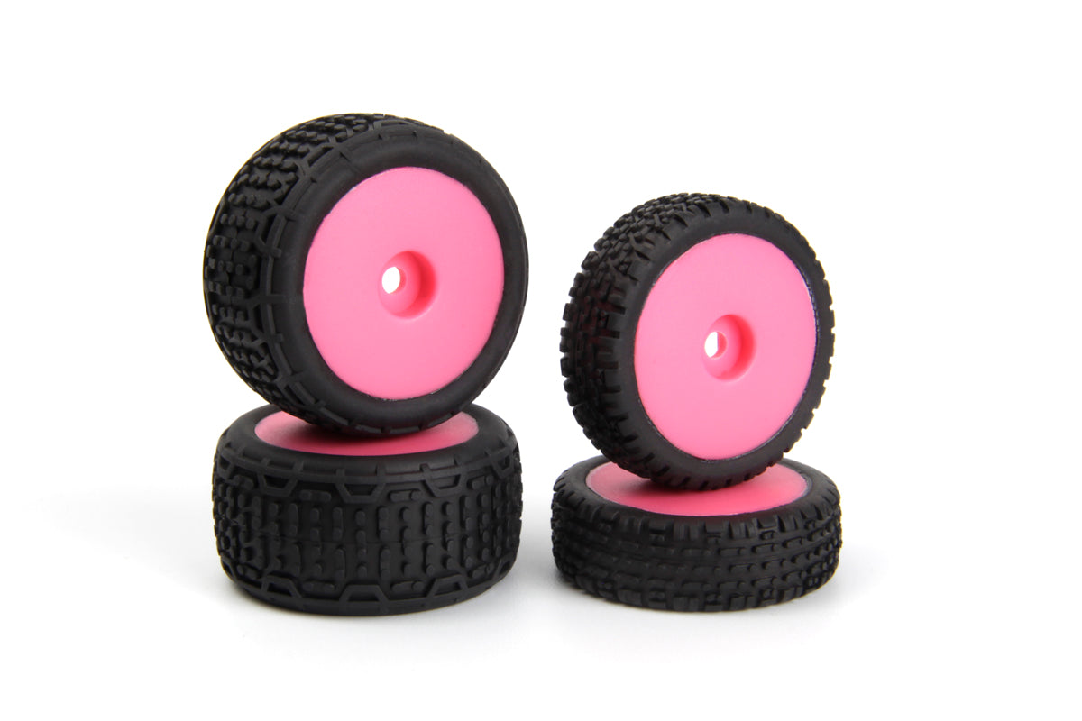 Microbe Buggy Wheel/Tyre Set (Pink/Front/Rear)