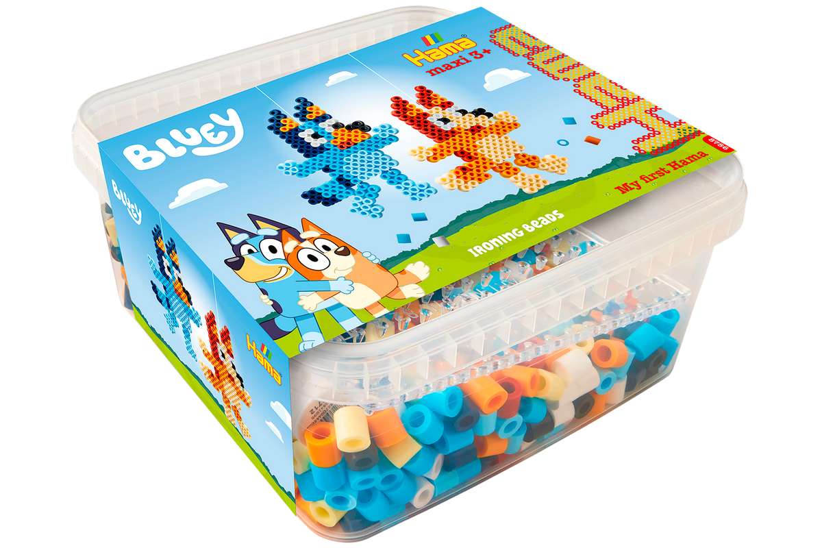 Hama maxi bøtte perler+plade, Bluey