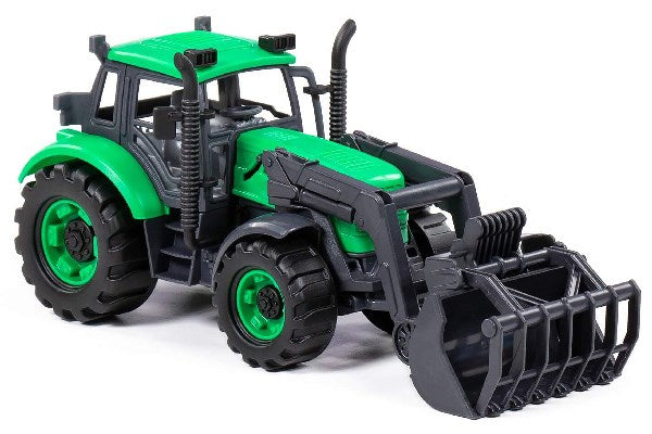 Traktor med frontskovl 24,5x10x11cm, grøn
