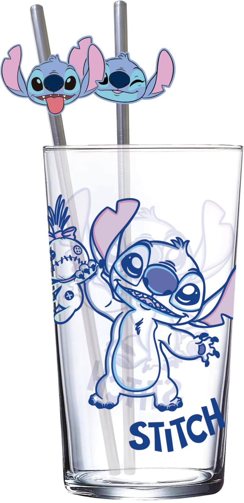 STITCH - Set of Premium XXL Glass 16oz + Twin Metal Straw