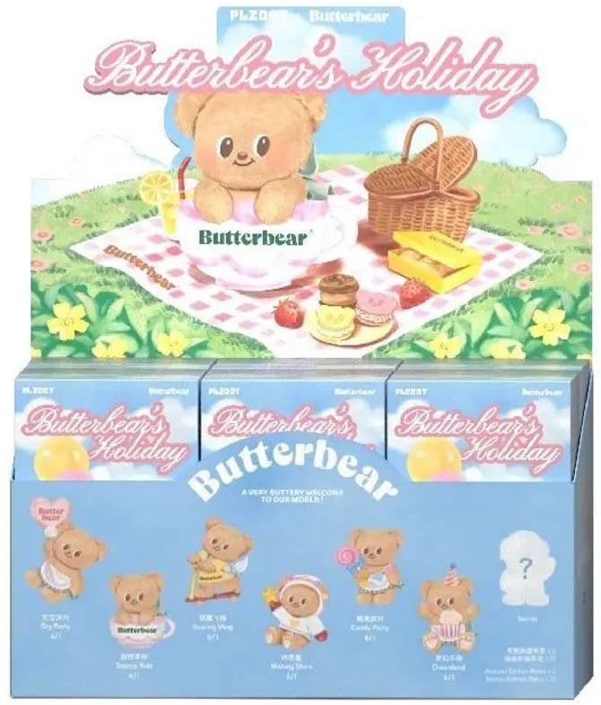 BUTTERBEAR - Party - Display of 6 Plushs 15cm - Mystery Box