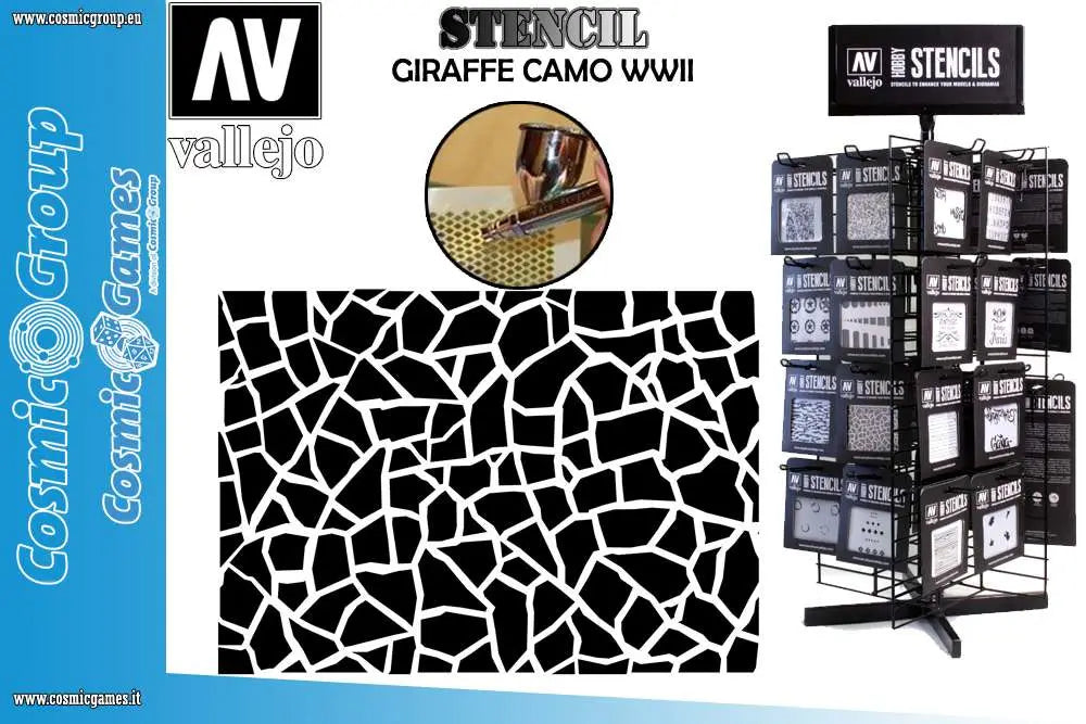 STENCIL STCAM003 GIRAFFE CAMO WWII