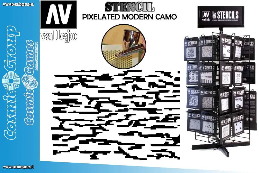 STENCIL STCAM004 PIXELATED MODERN CAMO