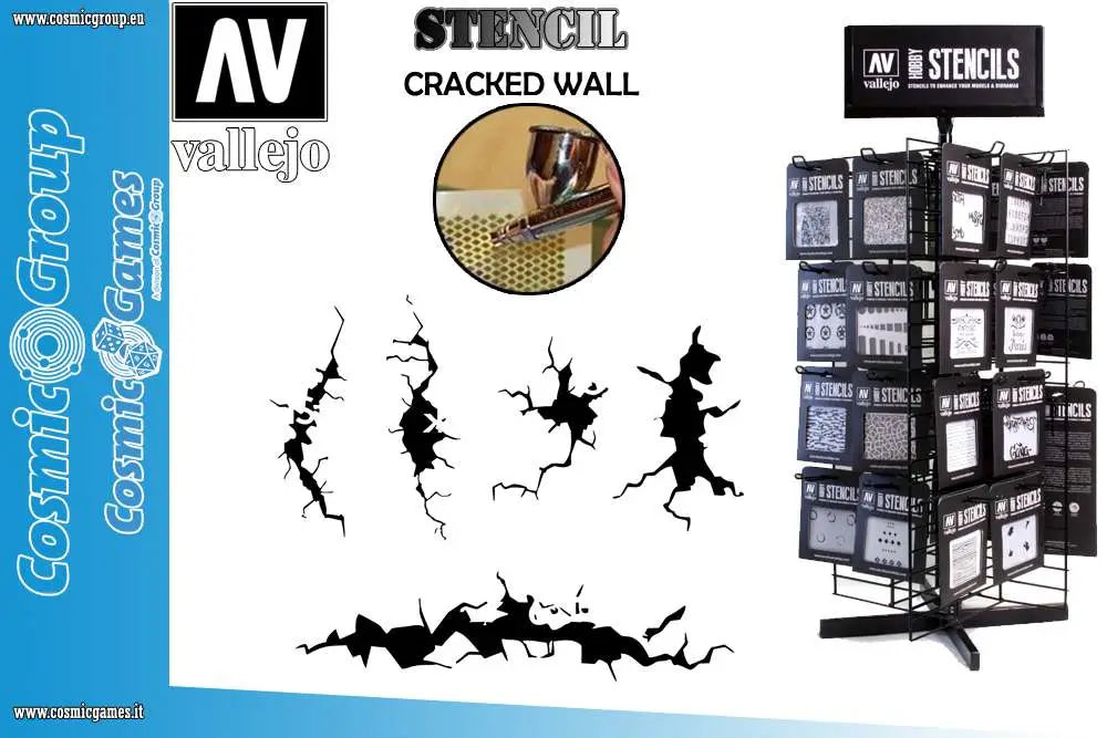 STENCIL STTX001 CRACKED WALL