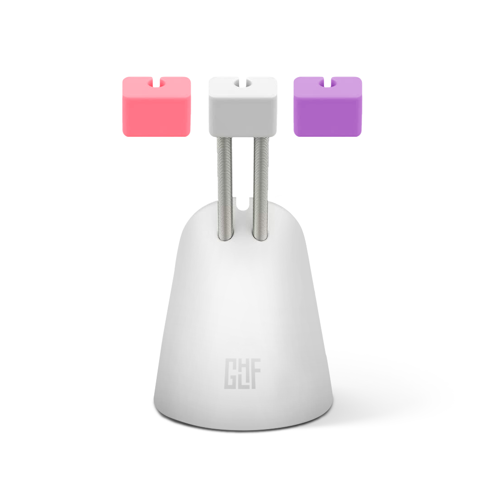 FragON - Tower Mouse Bungee with 3 colorful clips, White