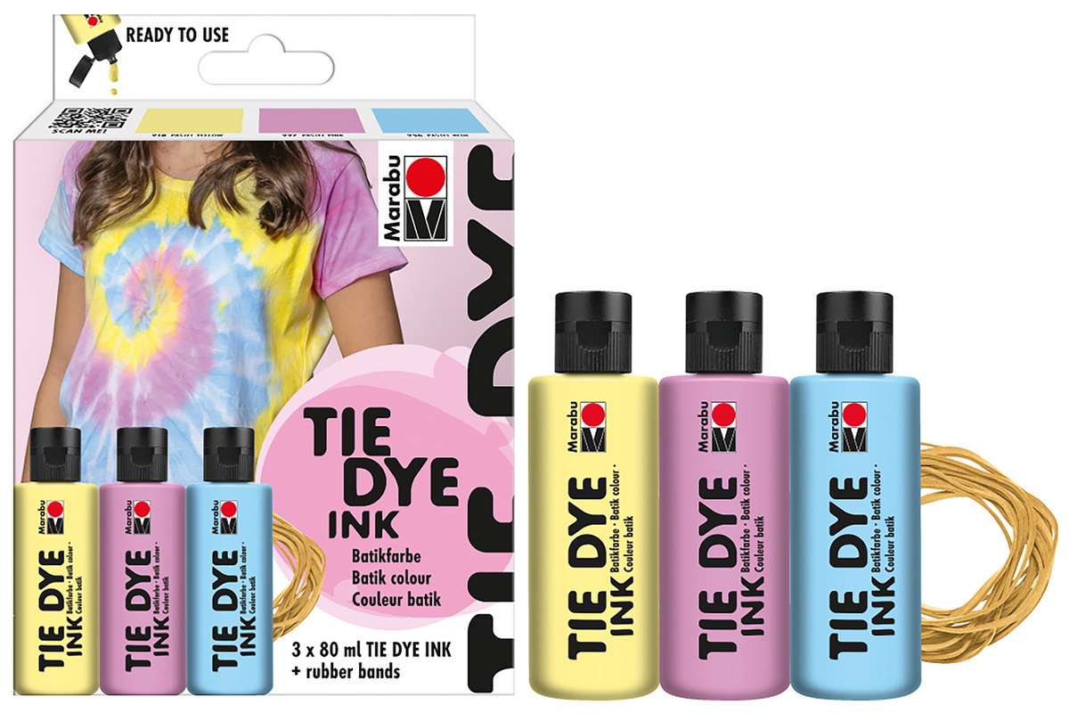 Tie dye ink set 3x80ml, pastel