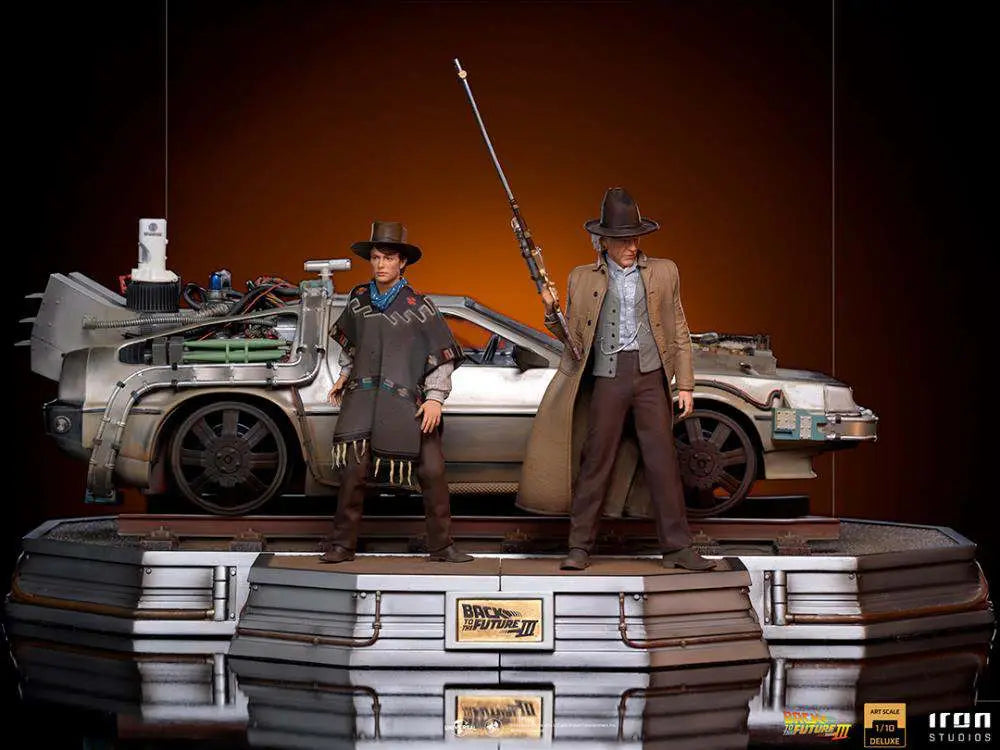 BTTF III DELOREAN + STATUE 1/10 SET