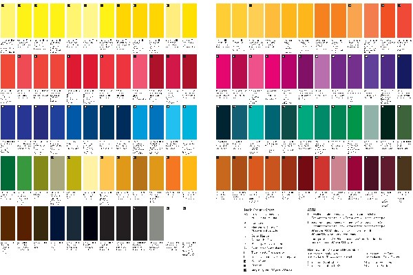 Proff. watercolour colour chart - hand painted