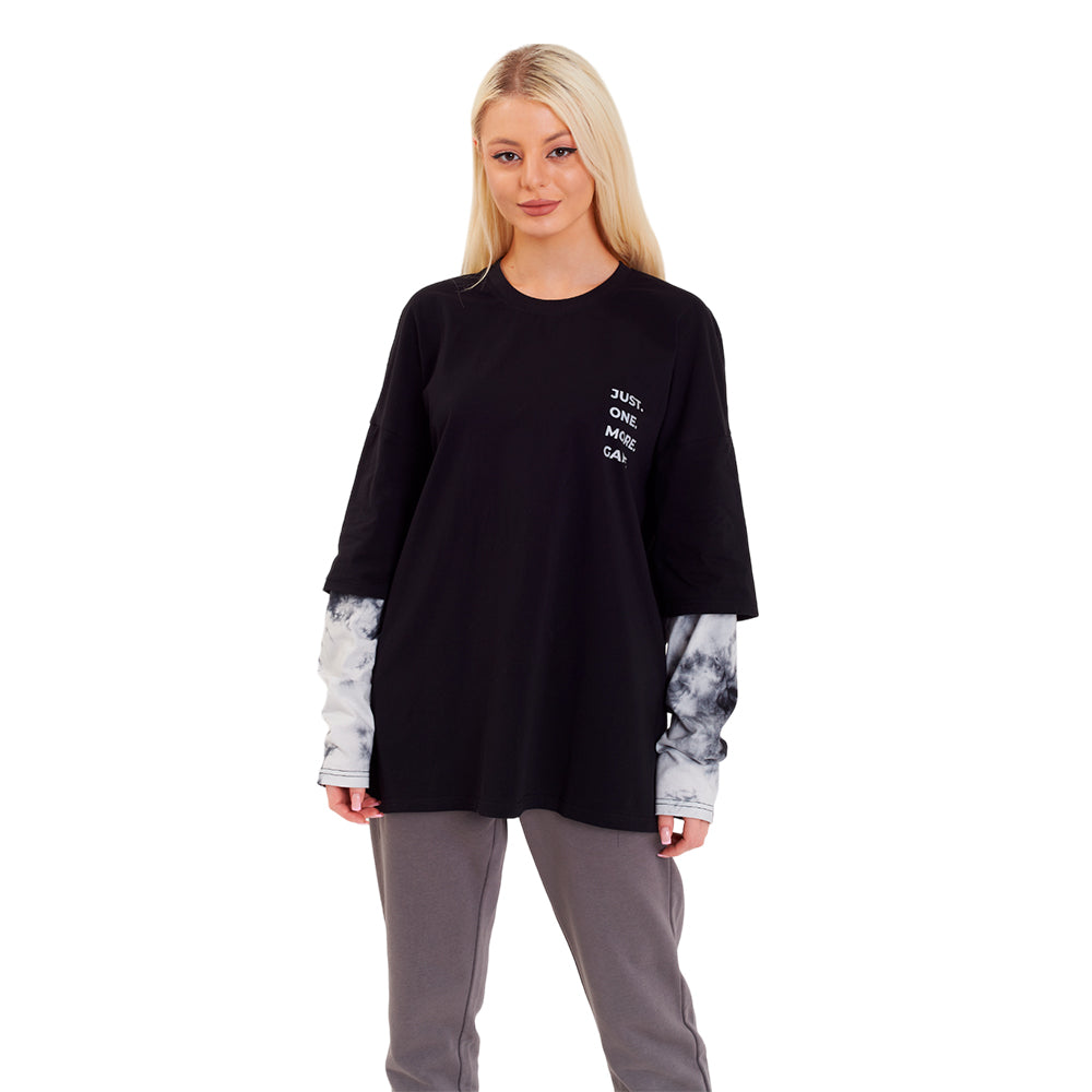 FragON tie dye long sleeve T-shirt, grey, XL