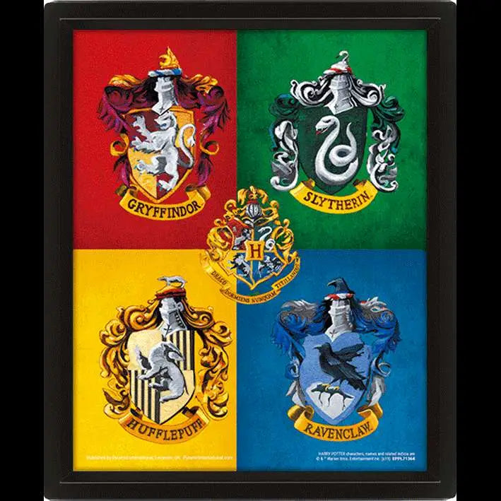 HARRY POTTER HOUSE CRESTS 3D POSTER