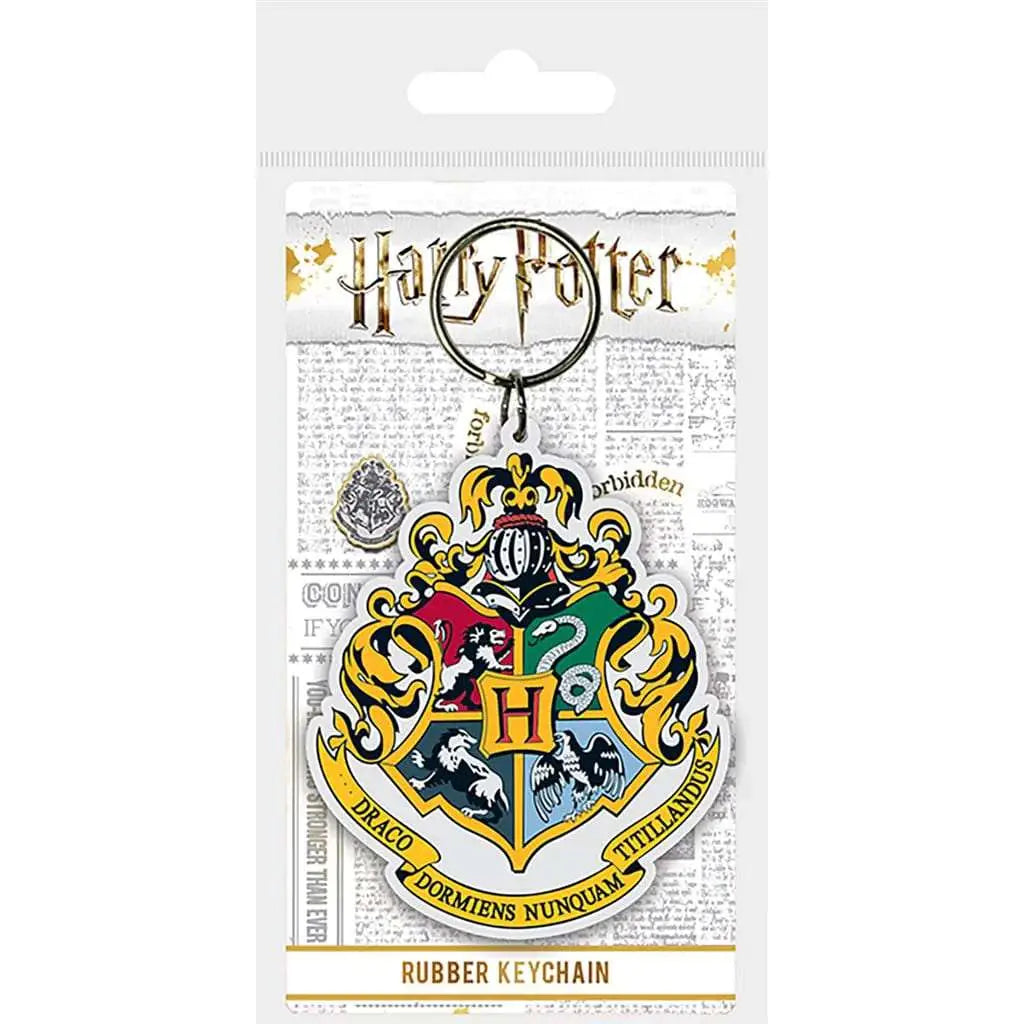 HARRY POTTER HOGWARTS CREST RUB KEYCHAIN