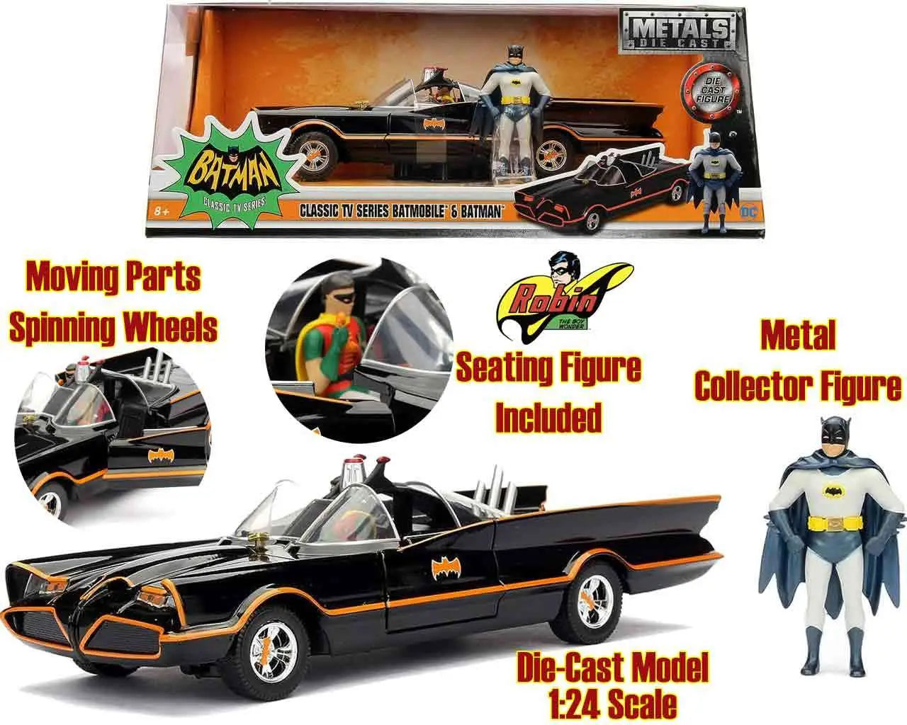 BATMAN 1966 BATMOBILE & BATMAN 1/24 DCM