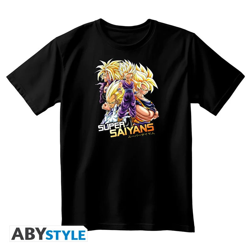 DRAGON BALL - T-Shirt DBZ Saiyans Unisex black (XXL)