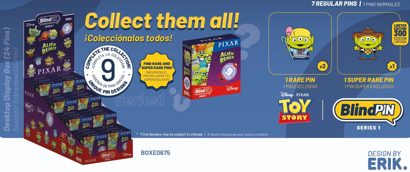 TOY STORY ALIEN REMIX - Series 1 - Display 24 Mystery Pin's