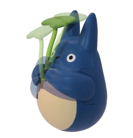 MON VOISIN TOTORO - Totoro Bleu avec feuille - Figurine Culbuto 5.8cm