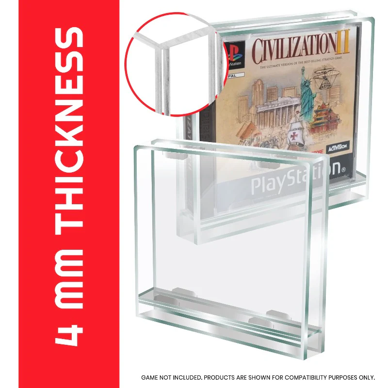 EVORETRO - PREMIUM Acrylic Case for PlayStation 1/Single CD pack of 2