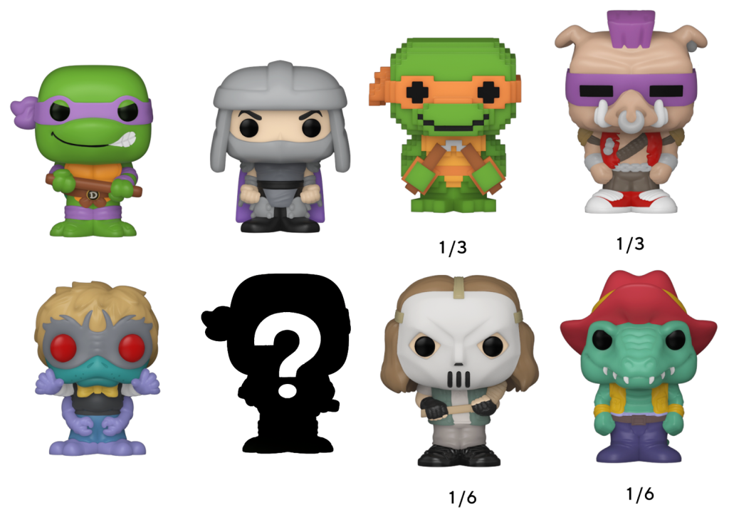 LES TORTUES NINJAS - Bitty Pop 4 Pack 2.5cm - Donatello
