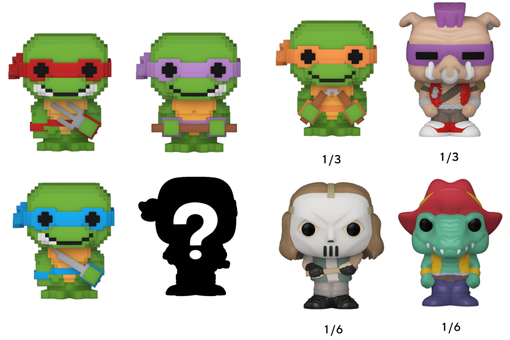 LES TORTUES NINJAS - Bitty Pop 4 Pack 2.5cm - 8-Bit