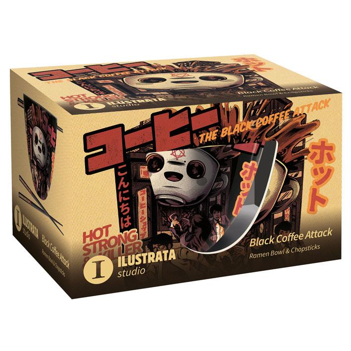 ILUSTRATA - Black coffee attack - Bowl Ramen Set