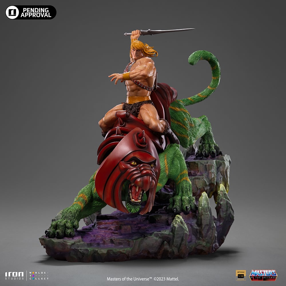 MOTU - Musclor & Tigre de Combat - Statuette Art Scale 1/10 31cm
