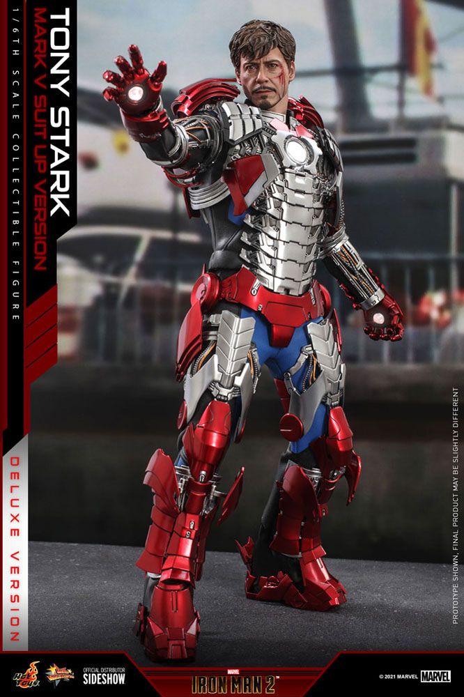 MARVEL - Tony Stark (Mark V Suit Up) Deluxe - Statuette articulée 31cm