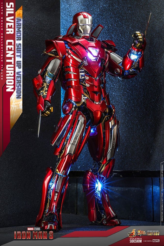MARVEL - Iron Man 3 Silver Centurion - Figurine Movie Masterpiece 56cm