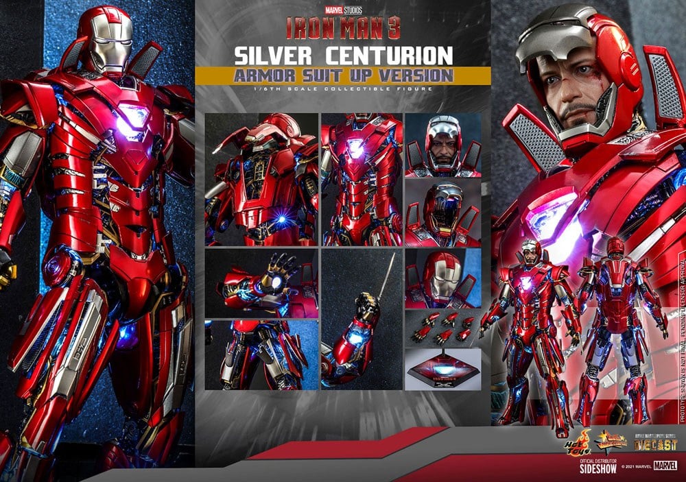 MARVEL - Iron Man 3 Silver Centurion - Figurine Movie Masterpiece 56cm