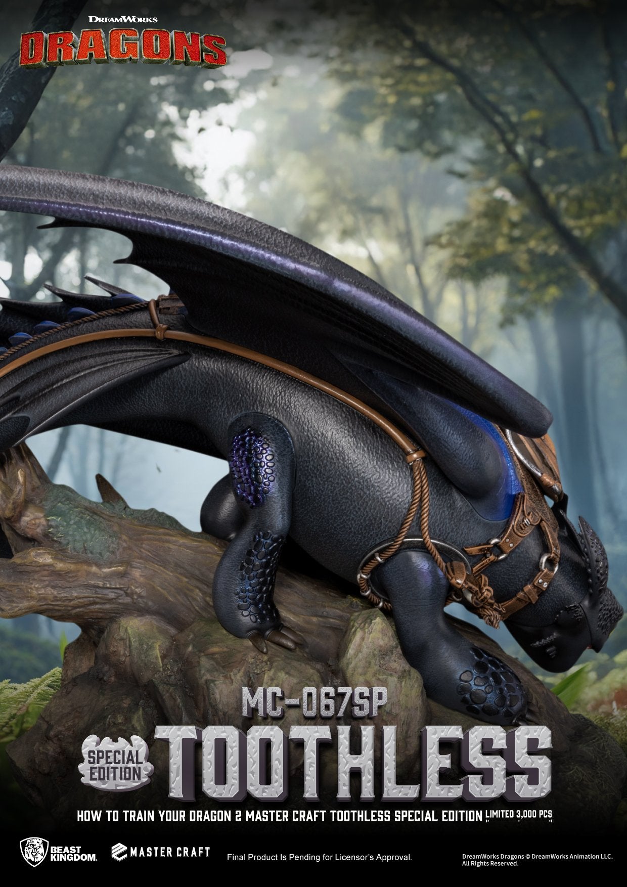 HOW TO TRAIN YOUR DRAGON 2 - Toothless - Statue Master Craft 38cm