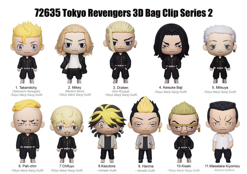 TOKYO REVENGERS - Series 2 - 3D Foam Bag Clip (Display 24 Pcs)