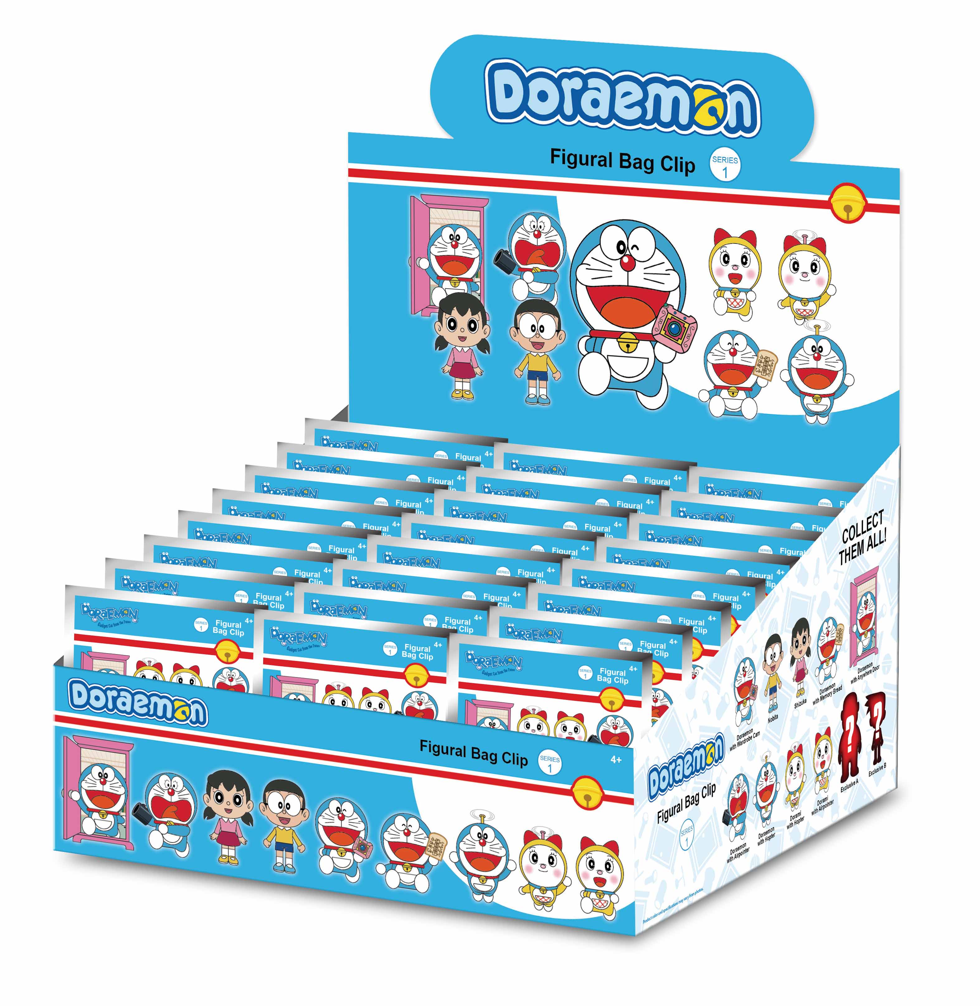 DORAEMON - Series 1 - 3D Foam Bag Clip (Display 24 Pcs)