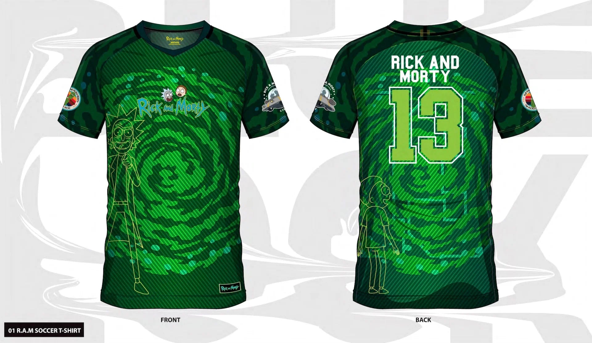 RICK & MORTY - Rick & Morty 13 - Soccer Jersey Men (M)