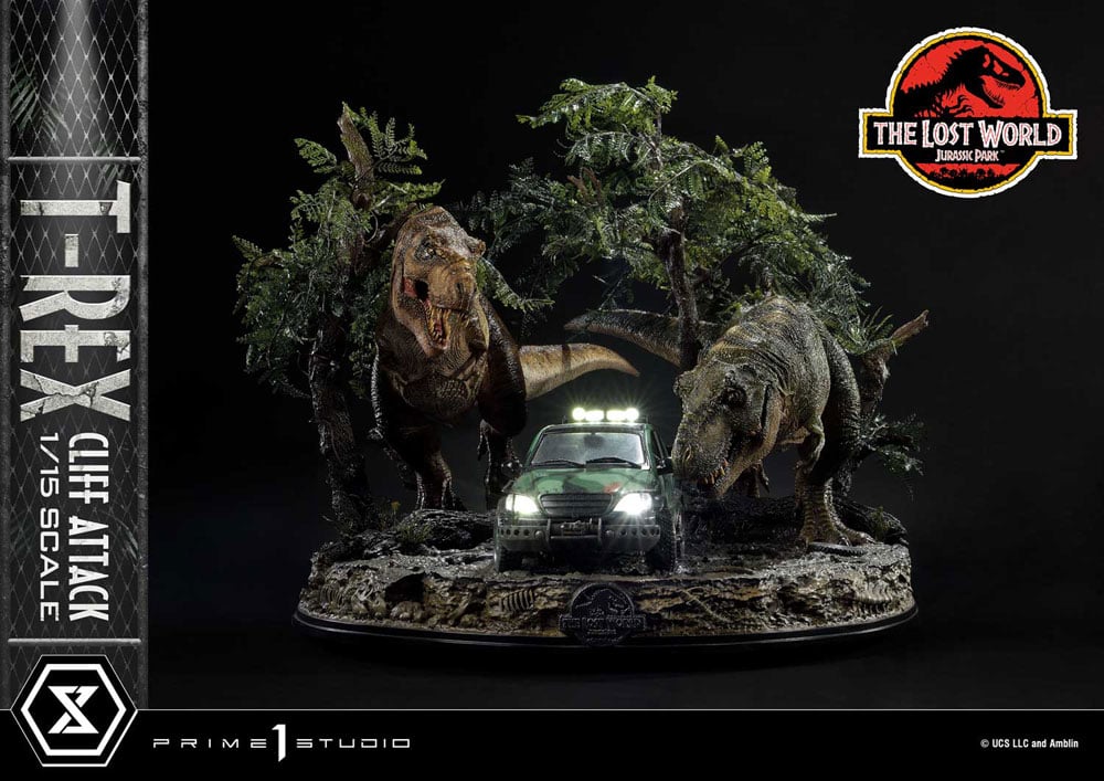 JURASSIC PARK THE LOST WORLD - T-Rex Cliff Attack -Statue 1/15 53cm
