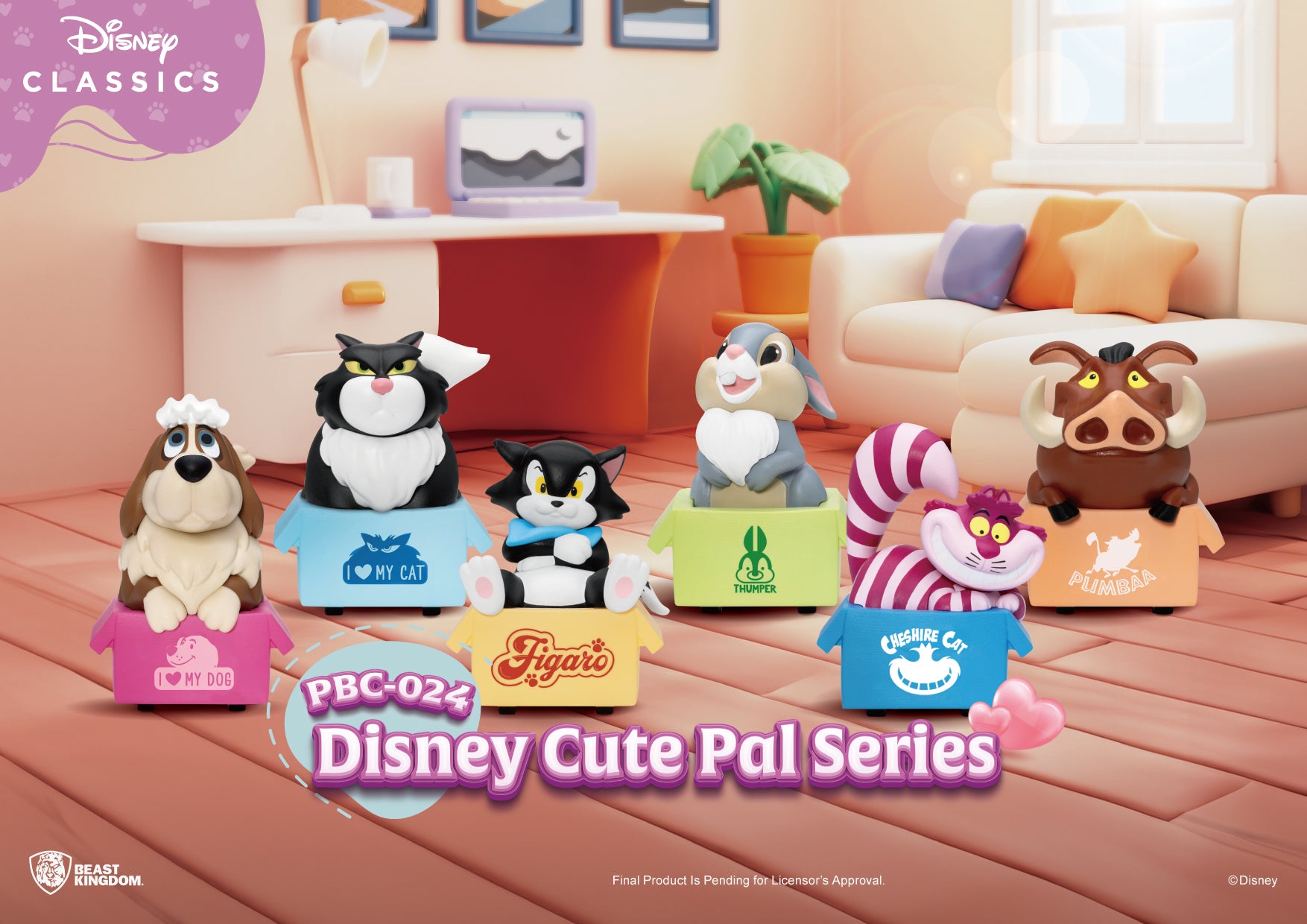 DISNEY - Cute Pal Pull Black Car - Set 6 Fig. Blind Box 5cm