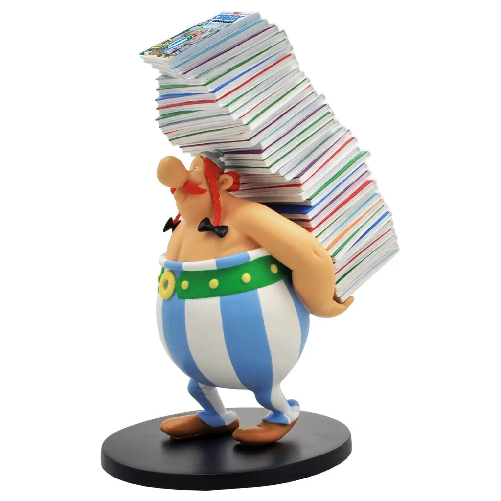 ASTERIX & OBELIX - Obelix carrying a stack of comics - Statue 30cm