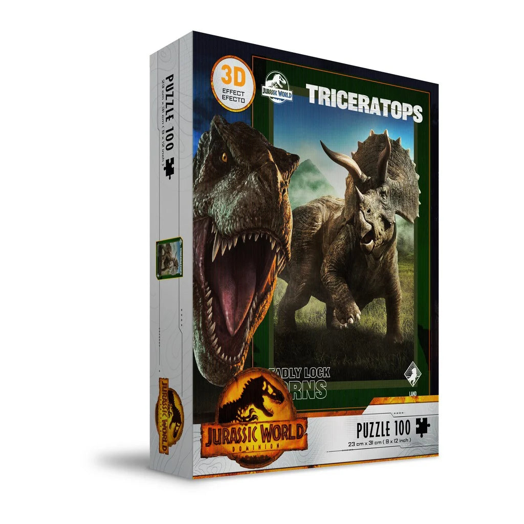 JURASSIC WORLD - Triceratops Poster - Puzzle 3D Effect 100P