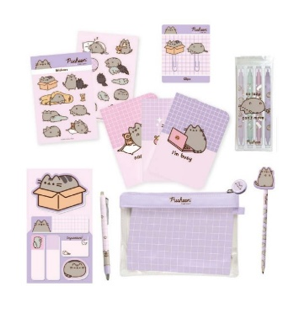 PUSHEEN - Stationery Set with 3 A6 Notebooks - 10 pc.