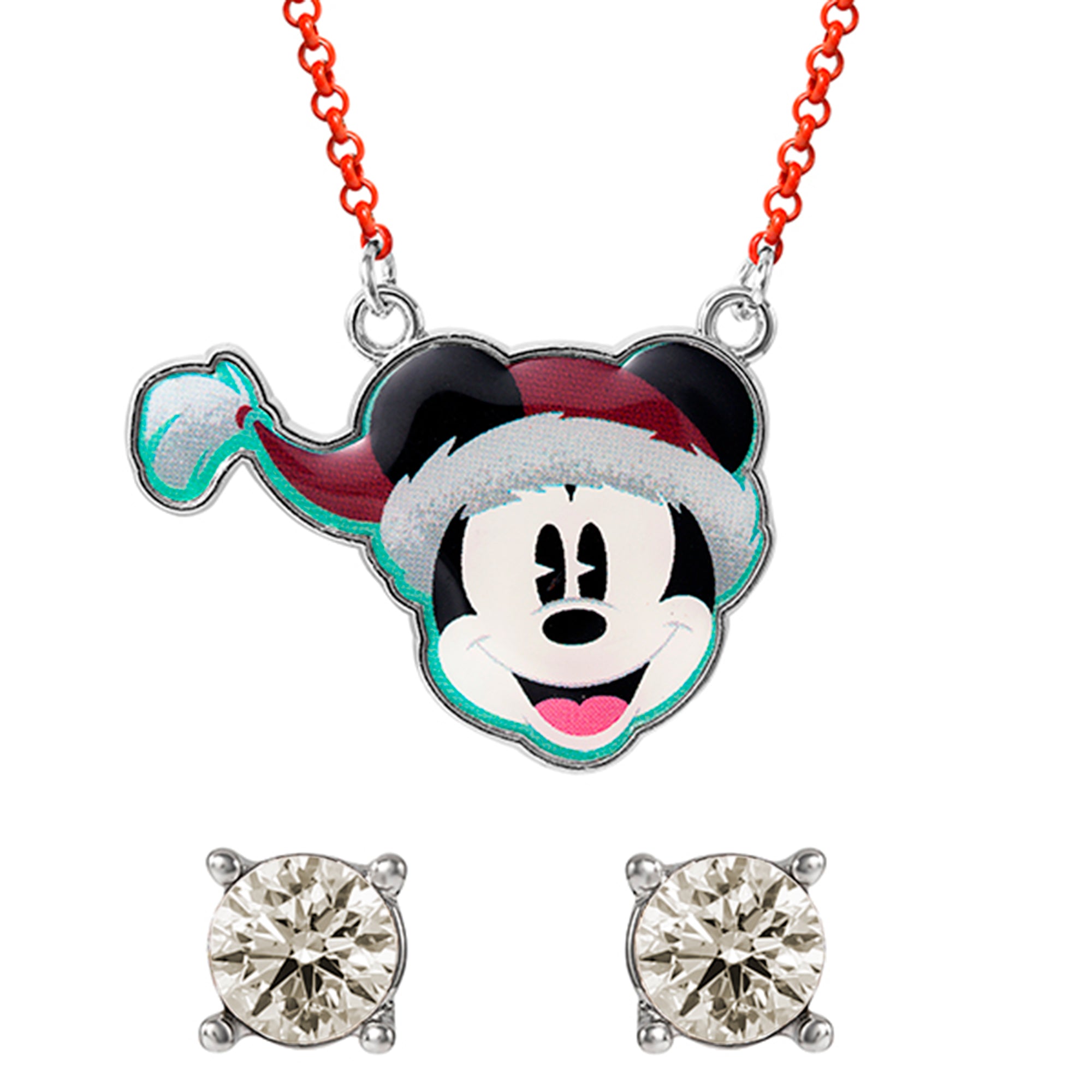 MICKEY - Xmas Set - Necklace + Pair of Stud Earrings