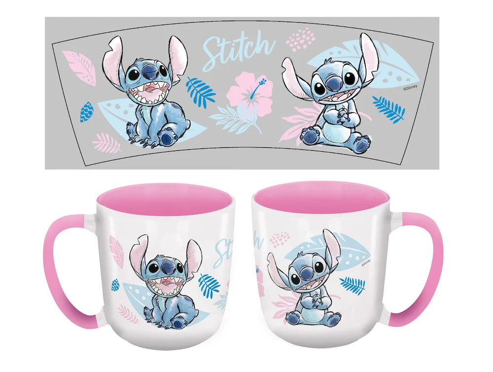 STITCH - Watercolor Pink - Mug Elite Colored Inner - 13Oz