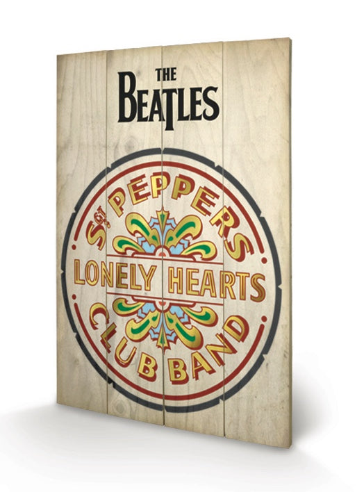 THE BEATLES - Printing on wood 40X59 - Sgt Peppers