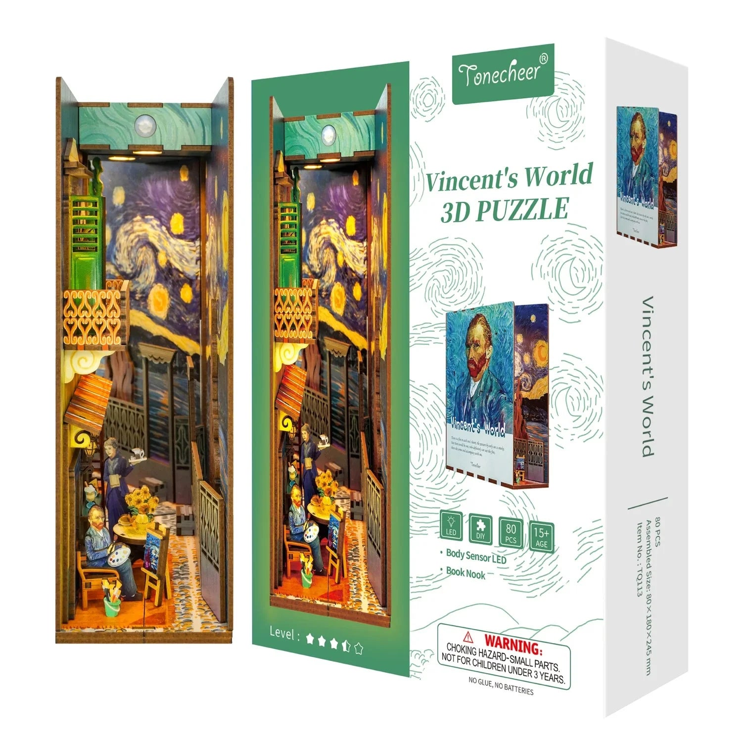 BOOK NOOK KIT - DIY- Vincent's World - 80pcs + LED Light