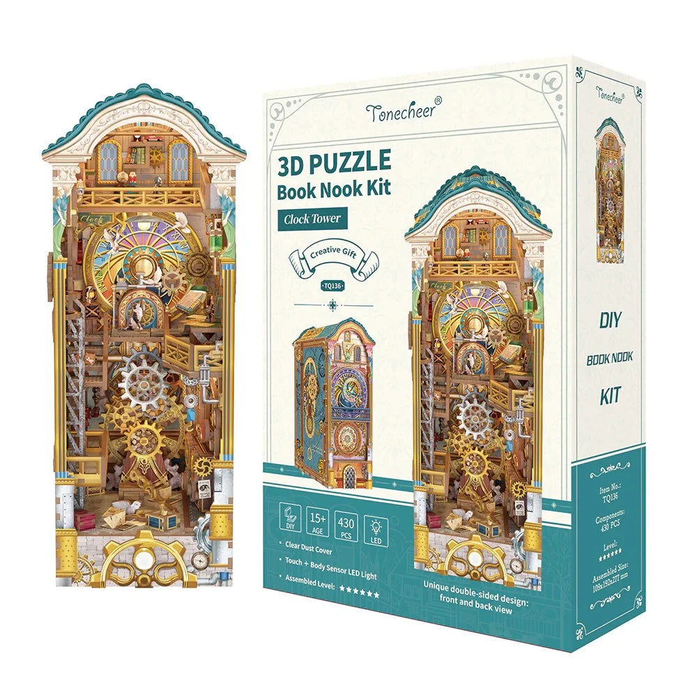 BOOK NOOK KIT - DIY- Clock Tower - 430pcs + LED Light