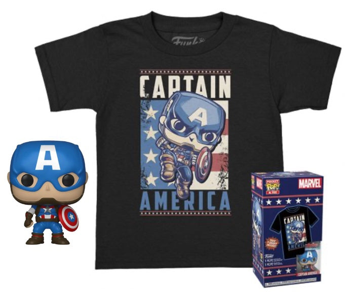 MARVEL - Pocket POP - Captain America + T-shirt (L)