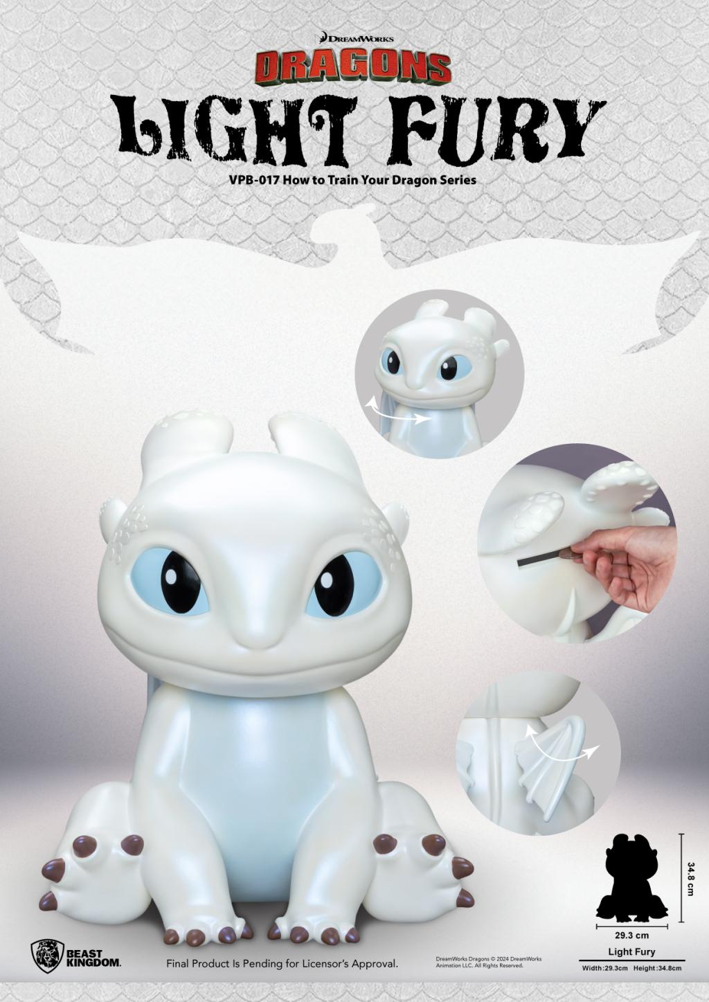 HOW TO TRAIN YOUR DRAGON - Light Fury - Piggy Bank 35cm