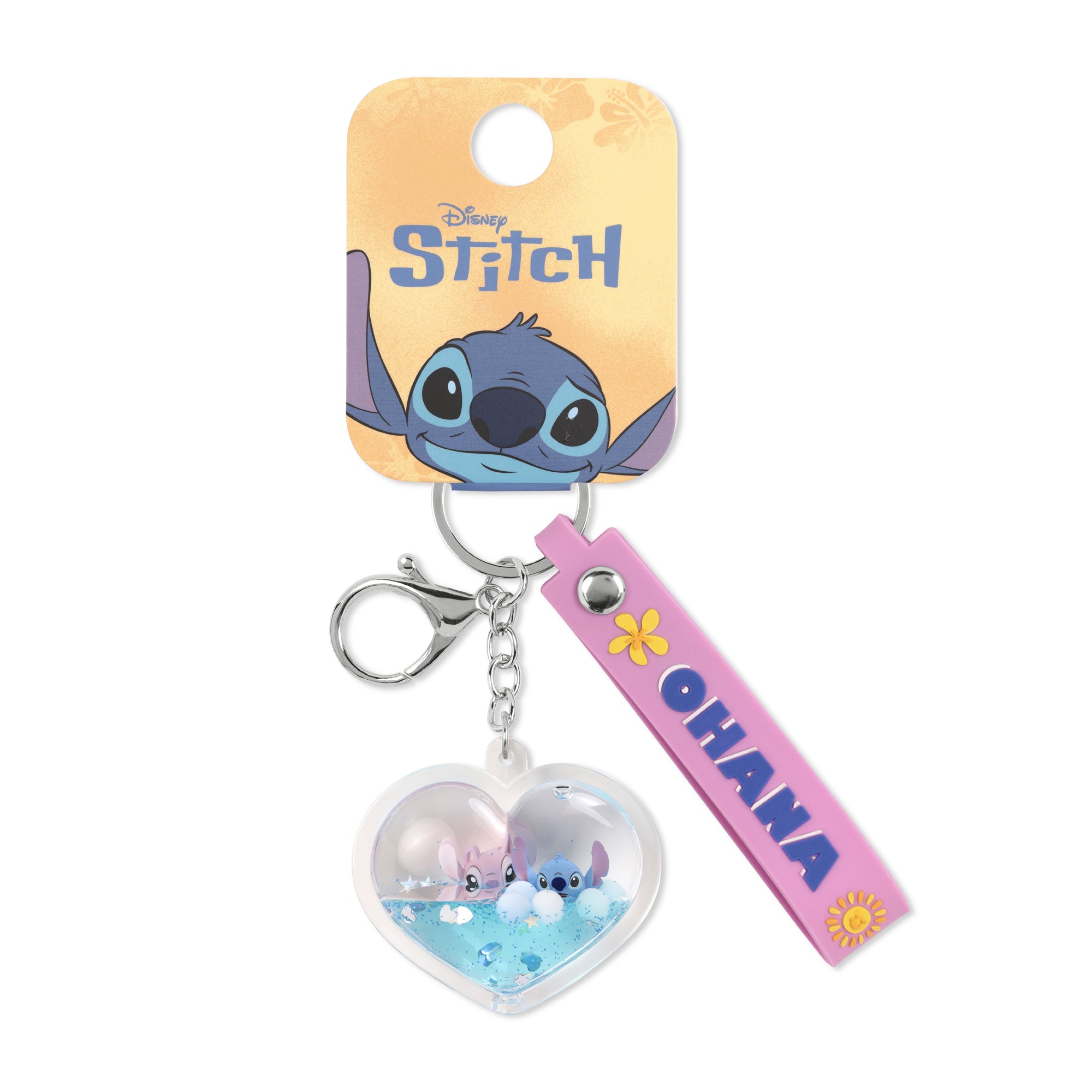 STITCH & ANGEL - Ohana Haert - 3D Keychain 'Liquid'