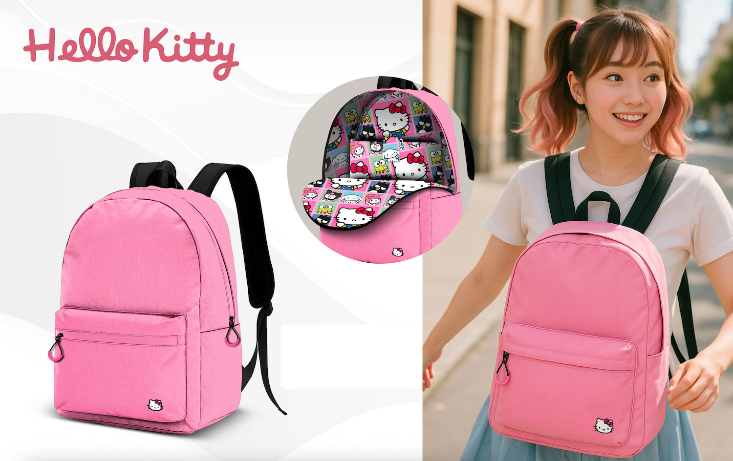 HELLO KITTY - Backpack BLOCK - '41x30x18cm'